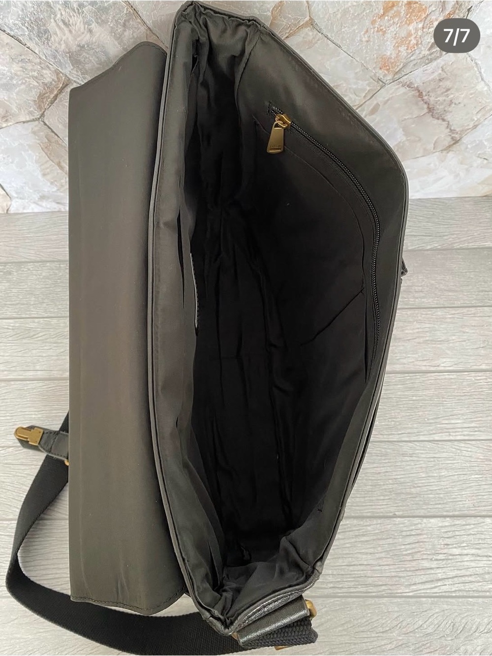 Fossil Black Leather Double-Buckle Messenger Bag - Picture 7 of 7
